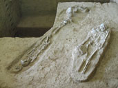 โครงกระดูกโบราณ หลุมขุดค้นทางโบราณคดี อุทยานประวัติศาสตร์เมืองสิงห์ อ.ไทรโยค จ.กาญจนบุรี